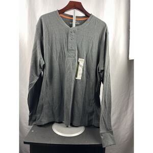 NWT Eddie Bauer Men’s Knit Long Sleeve Charcoal Gray Shirt Size XL